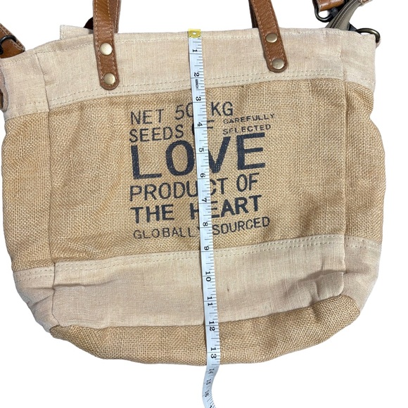 Myra Bag Tan Canvas Tote with Leather Straps - Picture 9 of 11